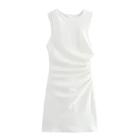 Women's Sheath Dress Elegant Round Neck Sleeveless Solid Color Above Knee Casual Holiday sku image 8