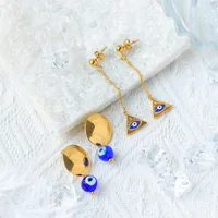 Stainless Steel Gold-Plated Tassel Pendant Earrings main image 1