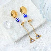 Stainless Steel Gold-Plated Tassel Pendant Earrings main image 3