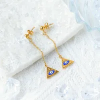 Stainless Steel Gold-Plated Tassel Pendant Earrings main image 4