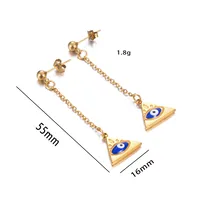 Stainless Steel Gold-Plated Tassel Pendant Earrings main image 2