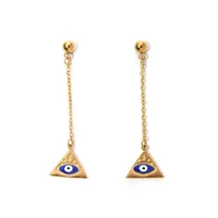 Stainless Steel Gold-Plated Tassel Pendant Earrings sku image 1