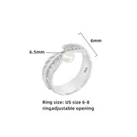 18K Gold Plated White Gold Plated 925 Sterling Silver Zircon Open Rings main image 2