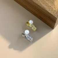 18K Gold Plated White Gold Plated 925 Sterling Silver Zircon Open Rings main image 4