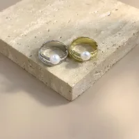 18K Gold Plated White Gold Plated 925 Sterling Silver Zircon Open Rings main image 1