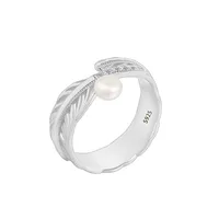 18K Gold Plated White Gold Plated 925 Sterling Silver Zircon Open Rings sku image 2