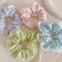 Women's IG Style Sweet Lattice Cloth Rib-Knit Lace Hair Tie main image 1