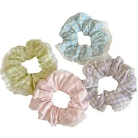 Women's IG Style Sweet Lattice Cloth Rib-Knit Lace Hair Tie main image 5