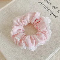 Women's IG Style Sweet Lattice Cloth Rib-Knit Lace Hair Tie sku image 2