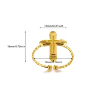 Wholesale Jewelry Casual Vintage Style Streetwear Cross 304 Stainless Steel 18K Gold Plated Open Rings sku image 4
