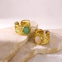 Wholesale Jewelry Casual Vintage Style Streetwear Cross 304 Stainless Steel 18K Gold Plated Open Rings main image 4