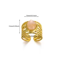 Wholesale Jewelry Casual Vintage Style Streetwear Cross 304 Stainless Steel 18K Gold Plated Open Rings sku image 1