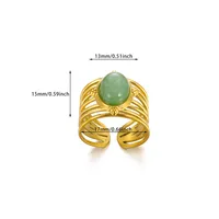 Wholesale Jewelry Casual Vintage Style Streetwear Cross 304 Stainless Steel 18K Gold Plated Open Rings sku image 6