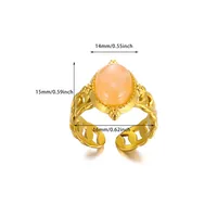 Wholesale Jewelry Casual Vintage Style Streetwear Cross 304 Stainless Steel 18K Gold Plated Open Rings sku image 7