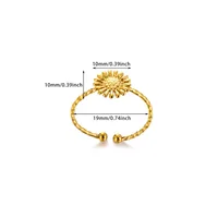 Wholesale Jewelry Casual Vintage Style Streetwear Cross 304 Stainless Steel 18K Gold Plated Open Rings sku image 2