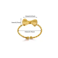 Wholesale Jewelry Casual Vintage Style Streetwear Cross 304 Stainless Steel 18K Gold Plated Open Rings sku image 3