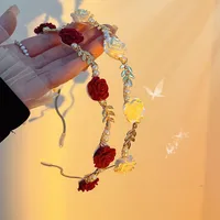 Rose Pearl Headband Summer French Retro High-end Sense Hair Clip Headwear Niche Design Pressure Hair High Cranial Top Hair Accessories main image 2