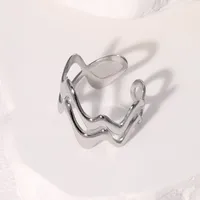 Wholesale Jewelry IG Style Modern Style Simple Style Geometric Lines 304 Stainless Steel 18K Gold Plated Open Rings main image 6