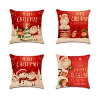 Direct Sales. New Christmas Cartoon Series Christmas Truck Christmas Tree Elderly Christmas Tree Linen Pillowcase main image 2