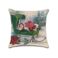 Direct Sales. New Christmas Cartoon Series Christmas Truck Christmas Tree Elderly Christmas Tree Linen Pillowcase sku image 1