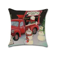 Direct Sales. New Christmas Cartoon Series Christmas Truck Christmas Tree Elderly Christmas Tree Linen Pillowcase sku image 2