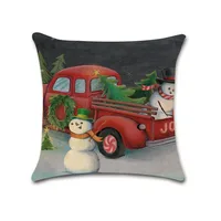 Direct Sales. New Christmas Cartoon Series Christmas Truck Christmas Tree Elderly Christmas Tree Linen Pillowcase sku image 4