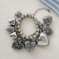 Retro Simple Style Heart Shape Alloy Wholesale Bracelets sku image 1