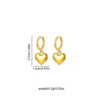 1 Pair Casual Artistic Commute Heart Shape Plating Copper Drop Earrings main image 2