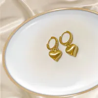 1 Pair Casual Artistic Commute Heart Shape Plating Copper Drop Earrings main image 6