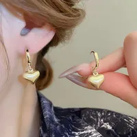 1 Pair Casual Artistic Commute Heart Shape Plating Copper Drop Earrings main image 4