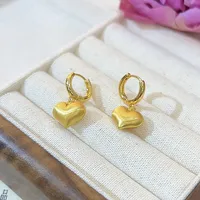1 Pair Casual Artistic Commute Heart Shape Plating Copper Drop Earrings sku image 1