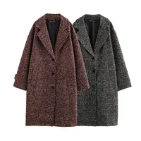 Women's British Style Solid Color Single Breasted Coat Woolen Coat main image 2