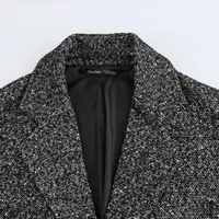 Women's British Style Solid Color Single Breasted Coat Woolen Coat main image 3