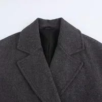 Women's Elegant Streetwear Solid Color Double Breasted Coat Woolen Coat main image 3
