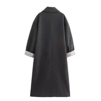 Women's Elegant Streetwear Solid Color Double Breasted Coat Woolen Coat main image 6