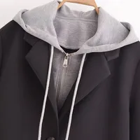 Women's Casual Streetwear Solid Color 2 In 1 Single Breasted Zipper Coat Coat main image 3