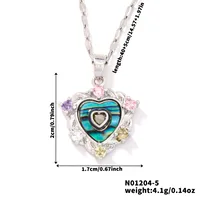 Wholesale Jewelry Elegant Cute Shiny Heart Shape 304 Stainless Steel Copper Zircon K Gold Plated Rhodium Plated Inlay Pendant Necklace sku image 2
