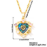 Wholesale Jewelry Elegant Cute Shiny Heart Shape 304 Stainless Steel Copper Zircon K Gold Plated Rhodium Plated Inlay Pendant Necklace sku image 5