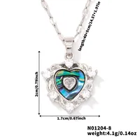 Wholesale Jewelry Elegant Cute Shiny Heart Shape 304 Stainless Steel Copper Zircon K Gold Plated Rhodium Plated Inlay Pendant Necklace sku image 3