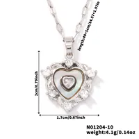 Wholesale Jewelry Elegant Cute Shiny Heart Shape 304 Stainless Steel Copper Zircon K Gold Plated Rhodium Plated Inlay Pendant Necklace sku image 4