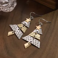 1 Pair Lady Christmas Tree Plating Alloy Drop Earrings sku image 1