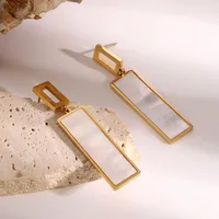 1 Pair Simple Style Classic Style Geometric 304 Stainless Steel Drop Earrings main image 3