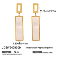 1 Pair Simple Style Classic Style Geometric 304 Stainless Steel Drop Earrings sku image 1