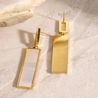1 Pair Simple Style Classic Style Geometric 304 Stainless Steel Drop Earrings main image 5