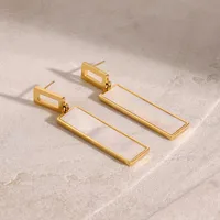 1 Pair Simple Style Classic Style Geometric 304 Stainless Steel Drop Earrings main image 1