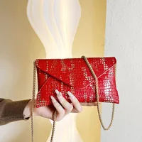 Women's Medium Pu Leather Crocodile Streetwear Square Magnetic Buckle Square Bag main image 2