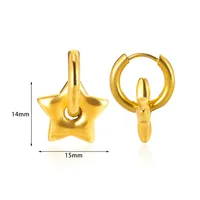 1 Pair Casual Simple Style Streetwear Heart Shape 304 Stainless Steel 18K Gold Plated Earrings sku image 3