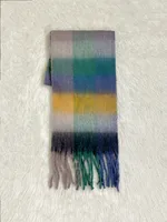 Rainbow Scarf Women's Winter Shawl Couple's Colorful Plaid Warm Thickened  Trendy Cute Girl Student sku image 25