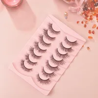 Popular Flat False Eyelashes 7 Pairs Of Eyelashes Eye Tail Lengthened Natural Fluffy Eyelashes  Wholesale main image 3