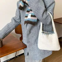 Women's Knit Solid Color Vintage Style Classic Style Square Open Handbag main image 3